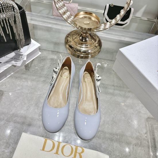 Christian Dior CD Bow Decor Hollow Block Heel Mary Jane Shoes