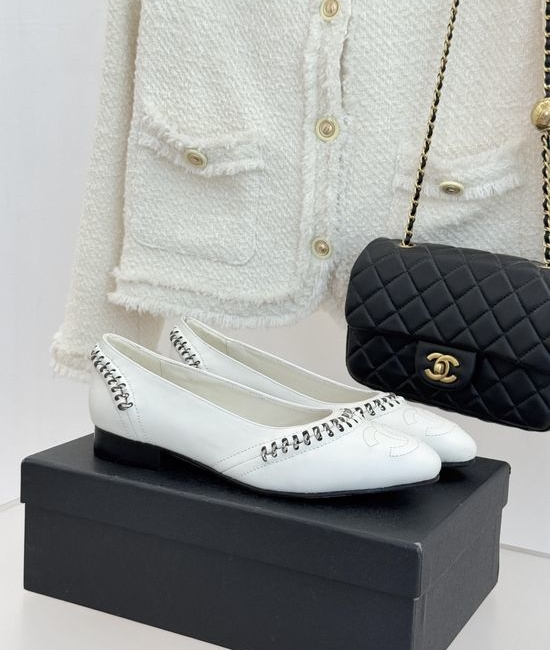 Chanel Classic Stitched Leather Low Heel Flats Comfortable Casual Dress Shoes
