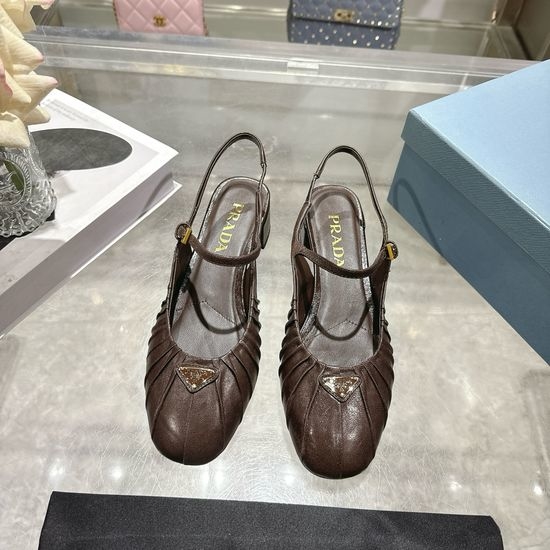 Prada Vintage Block Heel Mary Jane Leather Shoes