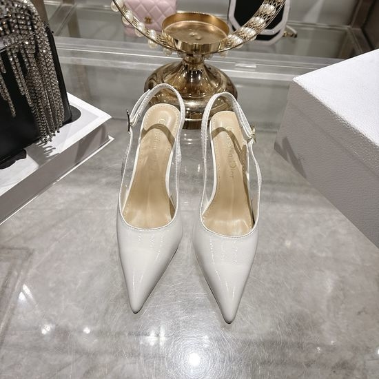 Christian Dior CD Patent Leather Pointed Toe Mary Jane Heels Sandals