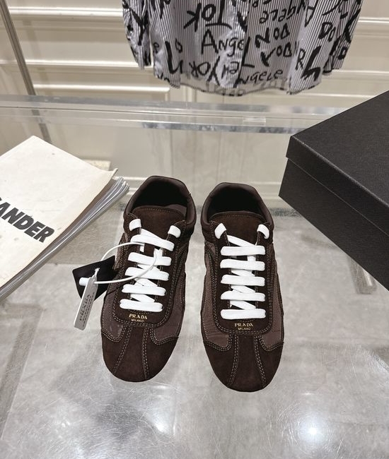 Prada Suede Leather Mesh Comfortable Casual Training Sneakers