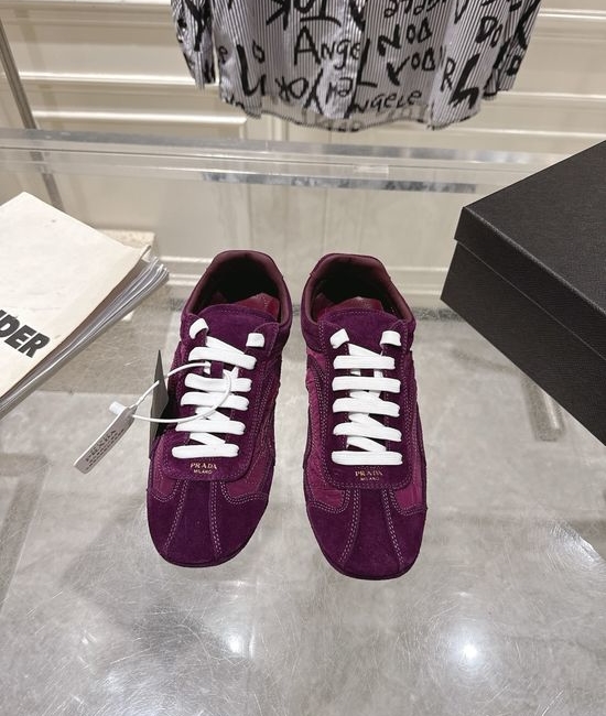 Prada Suede Leather Mesh Comfortable Casual Training Sneakers