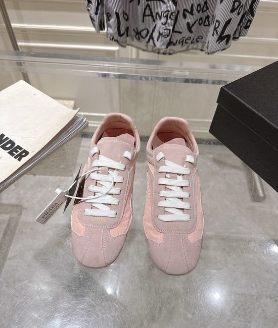 Prada Suede Leather Mesh Comfortable Casual Training Sneakers