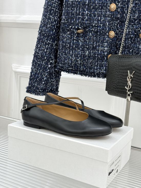 Jil Sanders Minimalist Flat Leather Comfortable Ballet Shoes