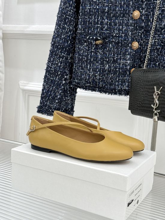 Jil Sanders Minimalist Flat Leather Comfortable Ballet Shoes
