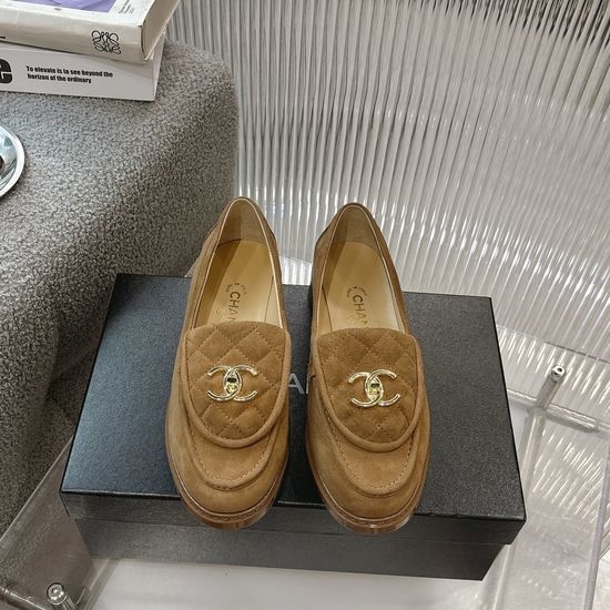 Chanel Classic Suede Loafers with Durable Rubber Sole