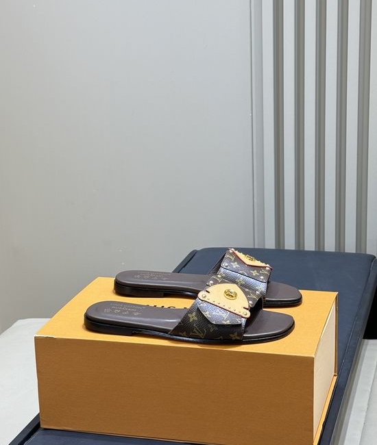 Louis Vuitton LV Comfortable Flat Slides High Quality Leather Lining