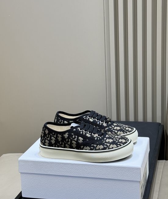 Christian Dior CD Classic Low Top Lace Up Canvas Daily Shoes