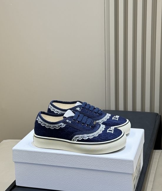 Christian Dior CD Classic Low Top Lace Up Canvas Daily Shoes