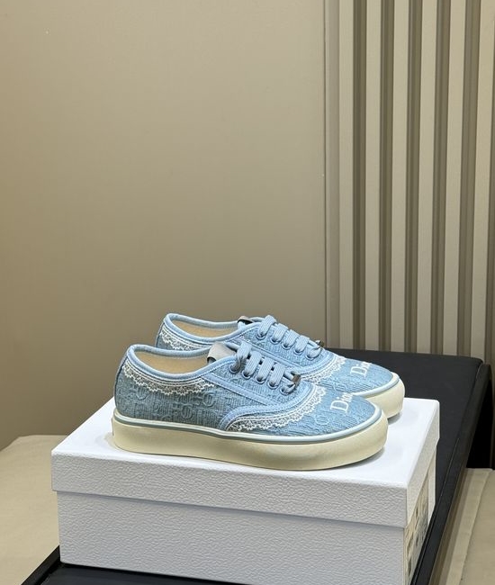 Christian Dior CD Classic Low Top Lace Up Canvas Daily Shoes