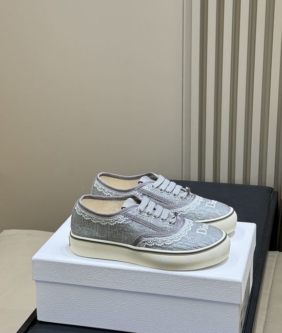 Christian Dior CD Classic Low Top Lace Up Canvas Daily Shoes