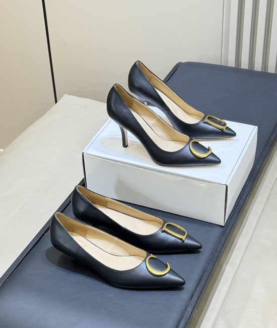 Christian Dior CD Elegant Pointed Toe Stiletto Heels With Buckle