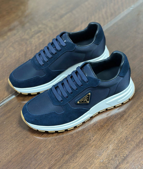 Prada Premium Fabric Sneakers with Soft Sheepskin Lining