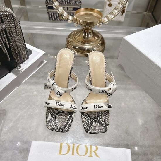 Christian Dior CD Bow Embellished High Heel Open Toe Sandals