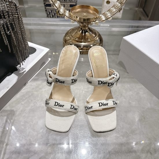 Christian Dior CD Bow Embellished High Heel Open Toe Sandals
