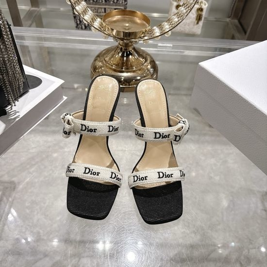 Christian Dior CD Bow Embellished High Heel Open Toe Sandals