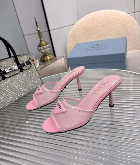 Prada Original Design Chunky Heel Slip-on Sandals