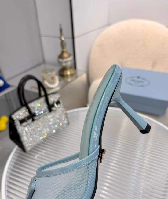 Prada Original Design Chunky Heel Slip-on Sandals