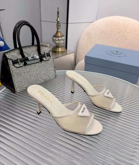 Prada Original Design Chunky Heel Slip-on Sandals
