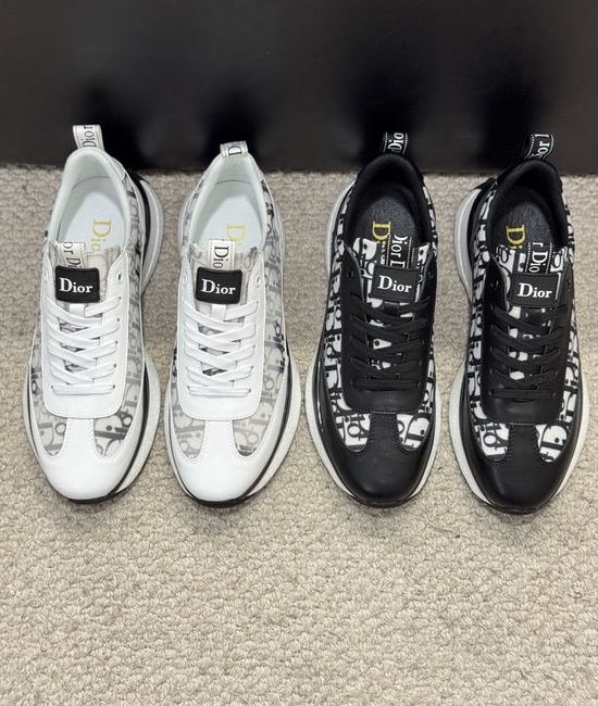 Christian Dior CD Stitching Leather Upper Non-slip Wear-resistant Elevated Casual Shoes
