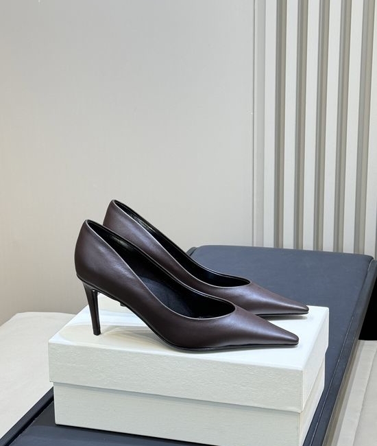 Yves Saint Laurent YSL Pointed Toe Low Heel Slingback Leather Pumps