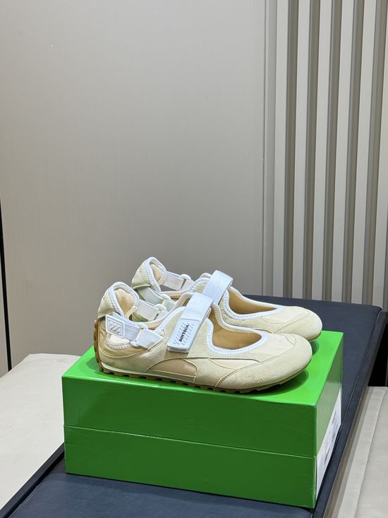 Bottega Veneta Velcro Platform Mary Jane Sneakers with Leather Weaving Detail