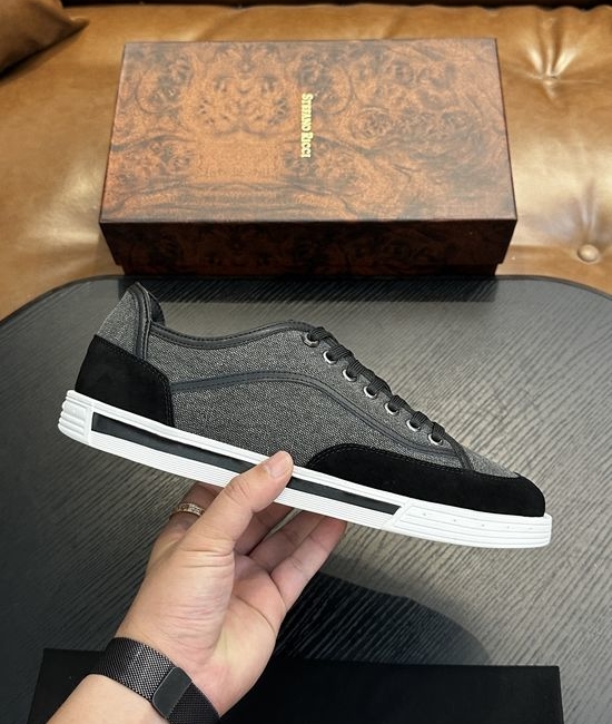 Stefano Ricci Premium Leather Retro Casual Walking Sneakers