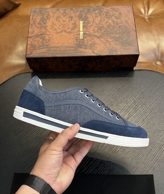 Stefano Ricci Premium Leather Retro Casual Walking Sneakers