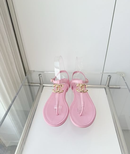 Chanel Premium Sheepskin Low Heel Sandals Italian Leather Sole
