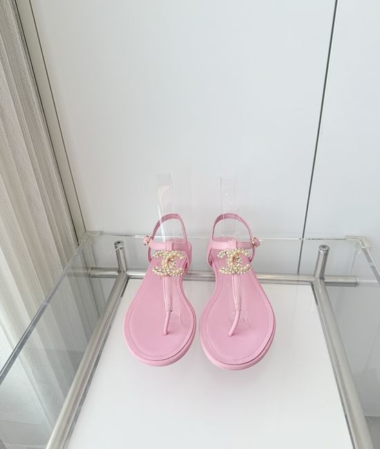 Chanel Premium Sheepskin Low Heel Sandals Italian Leather Sole