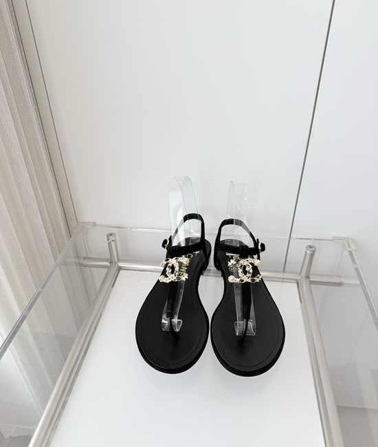 Chanel Premium Suede Low Heel Sandals Italian Leather Sole