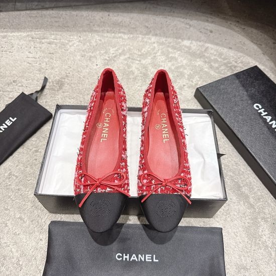 Chanel Elegant Daily Wear Velvet Ballet Flat Shoes