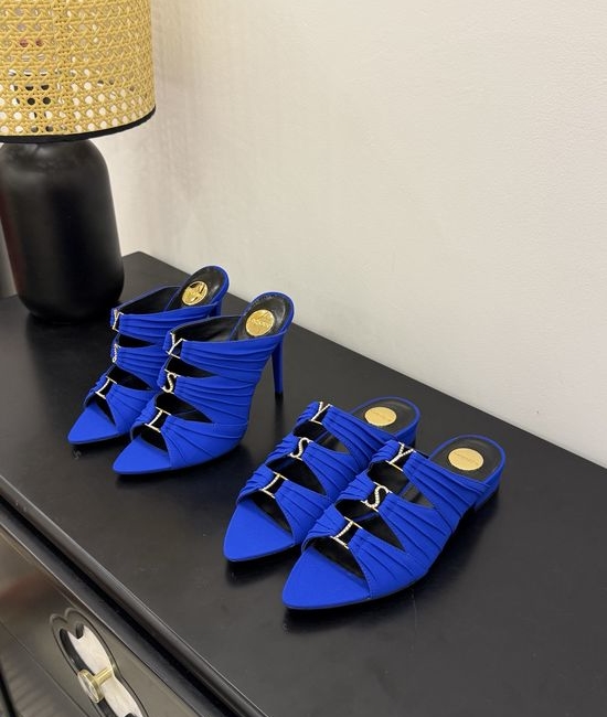 Yves Saint Laurent YSL Elegant Silk Upper Heeled Sandals With Logo Heel