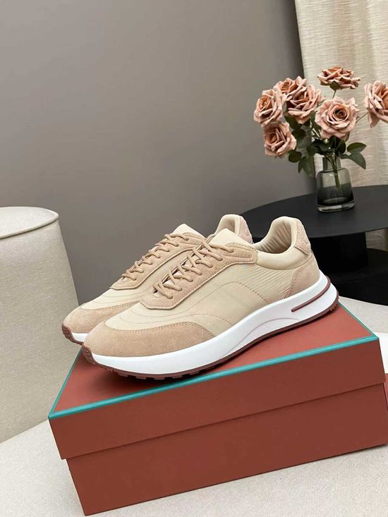 Loro Piana Low Top Sneakers Breathable Knit Upper Non-slip Sole