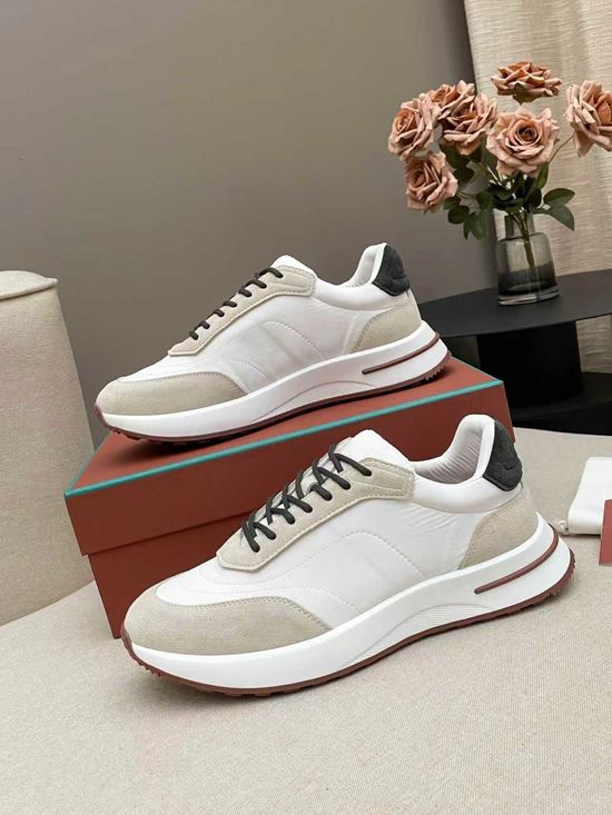 Loro Piana Low Top Sneakers Breathable Knit Upper Non-slip Sole