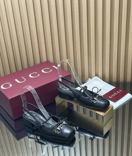 Gucci Horsebit Bow Slingback Square Toe Soft Ballet Shoes