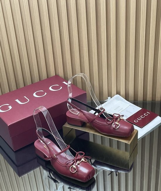 Gucci Horsebit Bow Slingback Square Toe Soft Ballet Shoes