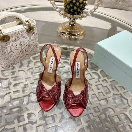 Aquazzura Handmade High-heeled Slippers with Pineapple Design