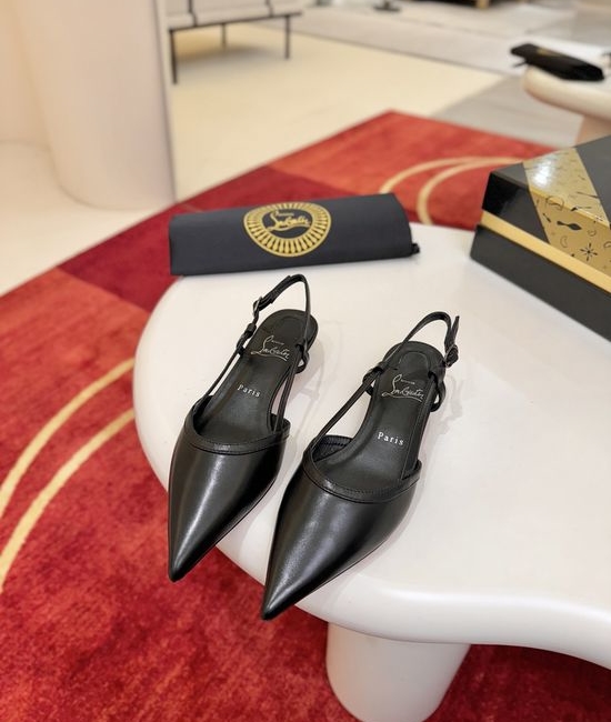 Christian Louboutine Pointed Toe Kitten Heel Elegant Sandals