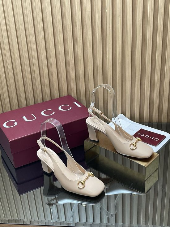 Gucci Block Heel Buckle Fastening Leather Dress Sandals