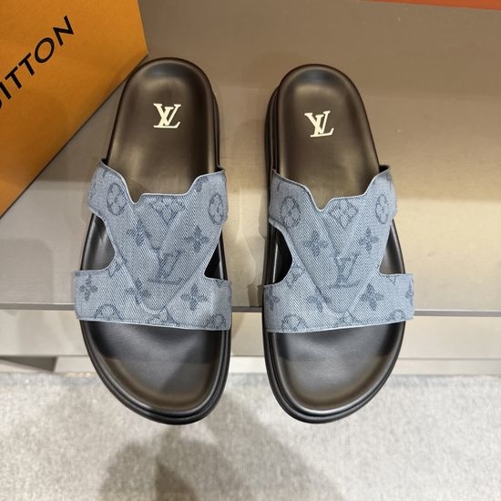 Louis Vuitton LV Premium Slippers Soft Leather Lining Non-slip Sole