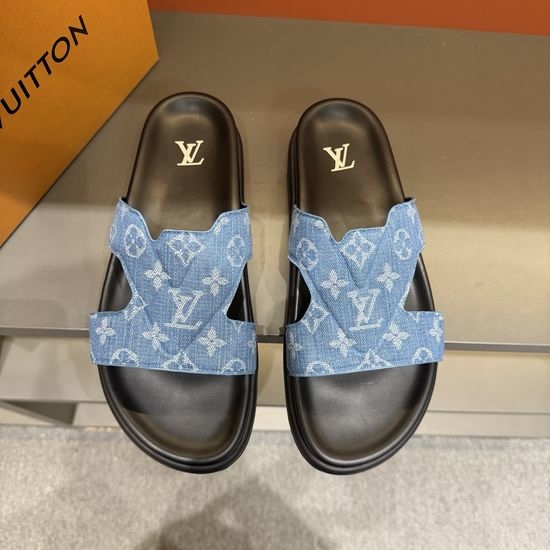 Louis Vuitton LV Premium Slippers Soft Leather Lining Non-slip Sole