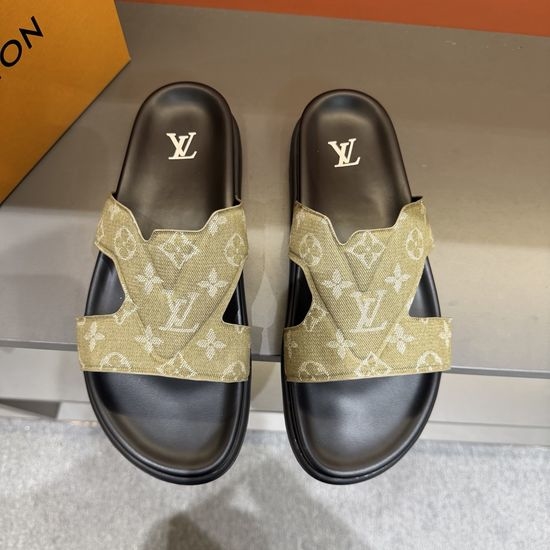 Louis Vuitton LV Premium Slippers Soft Leather Lining Non-slip Sole
