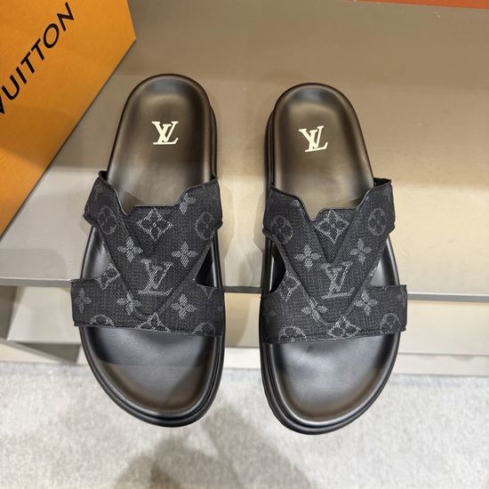 Louis Vuitton LV Premium Slippers Soft Leather Lining Non-slip Sole
