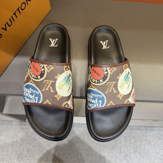 Louis Vuitton LV Premium Slippers Soft Leather Lining Non-slip Sole