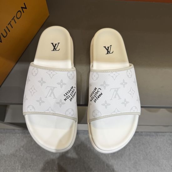 Louis Vuitton LV Premium Slippers Soft Leather Lining Non-slip Sole