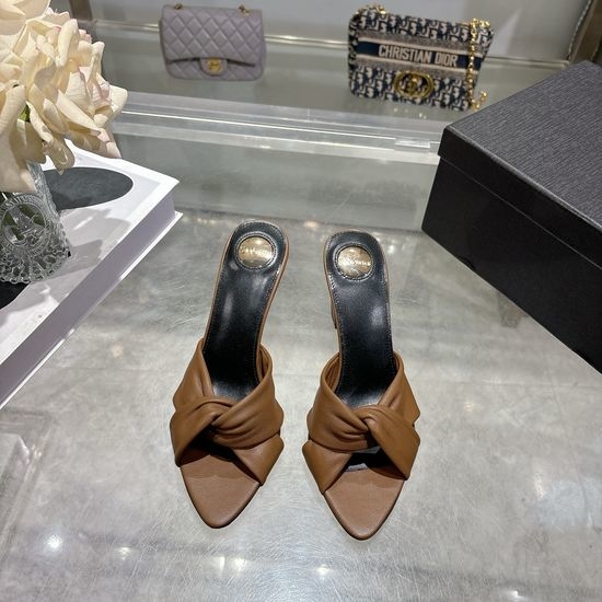 Yves Saint Laurent YSL Knotted Pointed Toe Block Heel Mules