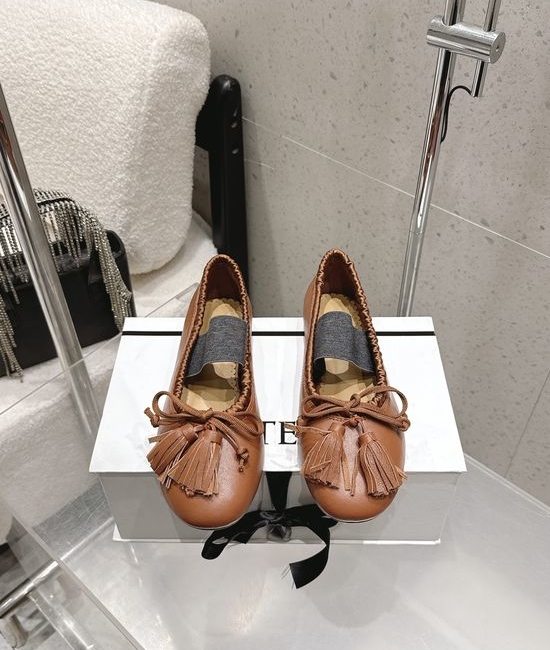Cotemp Fringe Trim Soft Leather Ballet Flats With Cushioned Insole