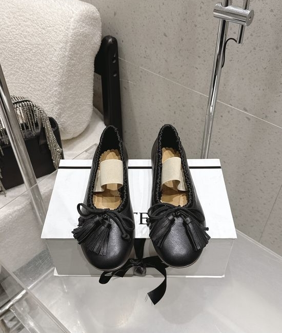 Cotemp Fringe Trim Soft Leather Ballet Flats With Cushioned Insole