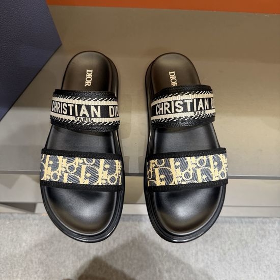 Christian Dior CD Classic Printed Sandals with Adjustable Magic Tape Closure